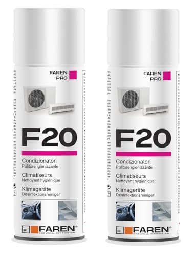 Faren F20, Spray Désinfectant Climatisation, Nettoyant Climatiseur Maison et Voiture, Action Désinfectante Alcoolisée, 400 ml (2)