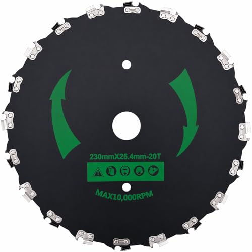 Cokacot 9' x 20T Chainsaw Tooth Brush Cutter Blades, Weed Eater Grass Blade, Professional Grass Trimmer Head Replacement for Brush Cutters, String Trimmers, and Weed Wreckers