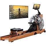 Skandika Wasserrudergerät Lykke | 90° Tank, Holz Rudergerät für Zuhause, Kinomap App kompatibel, massives Buchenholz, Wasser | Holzrudergerät mit Wasserwiderstand (helles Holz)