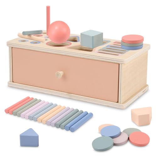 Vuxava Jouet Montessori en Bois, Boîte de Tri des Formes