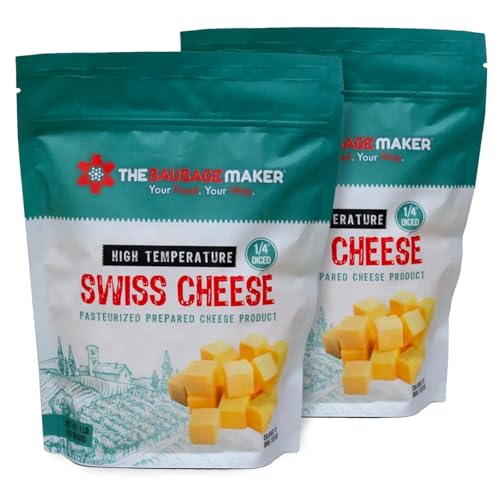 High Temp Swiss Cheese for Sausage Making, 2 Lbs