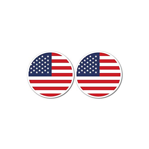American Circle Flag X2 Sticker Decal USA America Country Love Proud