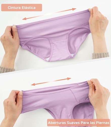 Miniatura 2 de Innersy Bragas Niña Algodon Cómodas Braguitas Culotte Adolescente Ropa Interior Suave Pack De 6 8-10 Años, Gris Blanco 4 Serie Morada