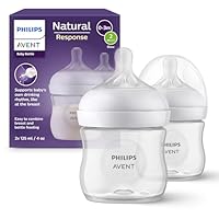 Philips AVENT Babyflaschen Natural Response – 2x Babyflaschen, 125 ml, für Neugeborene ab 0 Monaten, BPA-frei (Modell SCY900/02)