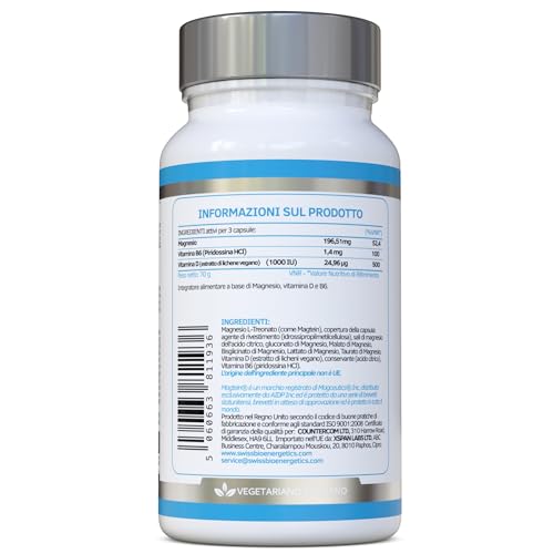 Complesso Di Magnesio L-Treonato 7-In-1 Con 1000 Mg Di Magtein Più Magnesio In Forme Di Bisglicinato, Taurato, Citrato, Gluconato, Malato E Lattato – Favorisce Il Sonno – Vegano, Senza Artificiali - 3