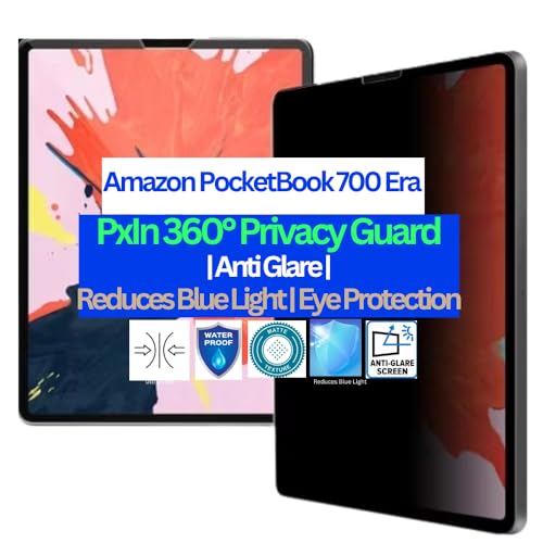 Image of Pxin Tablet Privacy Guard compatible with Amazon PocketBook 700 Era | Screen protector | Anti-Glare | Blue light filter | 360 degree Anti Spy | Eye Protection