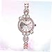 Imagen de LIFKOME Reloj De Pulsera para Mujer De Aleación Rhinestones Diseño Elegante Rosa Dorado Reloj De Moda Analógico Movimiento De Cuarzo para Ocasiones Especiales