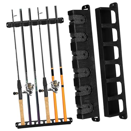 GOOHOCHY Fishing Rod Holder for Garage 1 Set Vertical Wall Mount Rack Abs Material Space-saving Stylish Organizer