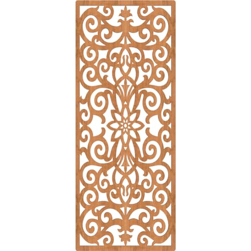 Image of Buel Decorative Pierced Fretwork Wood Wall Panels, 15 3 /8 inchW x 39 3 /8 inchH x 1 /4 inchT, Cherry