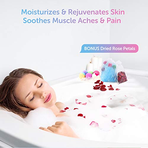 12Pcs Bath Bombs, Bath Bomb Gift Set Bubble Bath For Women New Year Relaxation Gift For Her Essential Oil Bath Bombs With Natural Dry Flowers And Bath Sponge For Moisturizing Skin #TOP1