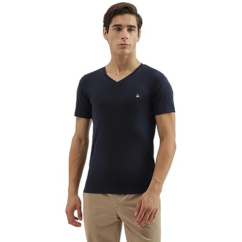 Image of UNITED COLORS OF BENETTON Men's Cotton Solid Regular Fit T-Shirt