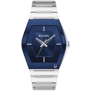 Bulova Men’s Modern Gemini 3-Hand Quartz Silver Stainless Steel Watch, Edge-to-Edge Crystal