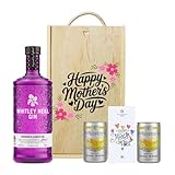 Mum Whitley Neill Rhubarb & Ginger Gin Gift Set with Folkington’s Tonics – 70cl | 43% ABV | Premium Gin Gift for Mum