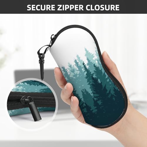 Image of Sunglasses Soft Case, Cute Ultra Light Portable Neoprene Zipper Eyeglass Glasses Case with Belt Clip for Men Women