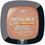 L’Oreal Paris Infallible Up to 24H Fresh Wear Soft Matte Longwear Bronzer. Waterproof, heatproof, transfer, humidity and sweatproof, Fair, 0.31 oz