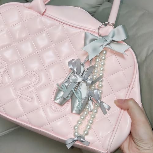 Accesorio de viaje diario estilo ballet con perlas y lazo 7