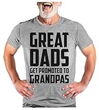 Great Dads Get Promoted To Grandpas Fathers Day Gift for Granddad T-Shirt X-Large Gray