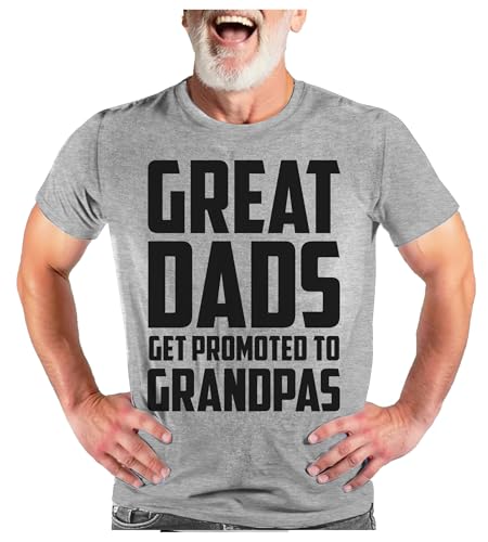Tstars Funny New Grandfather Gift Great Dads Get Promoted to Grandpas 1st Time X-Large Gray