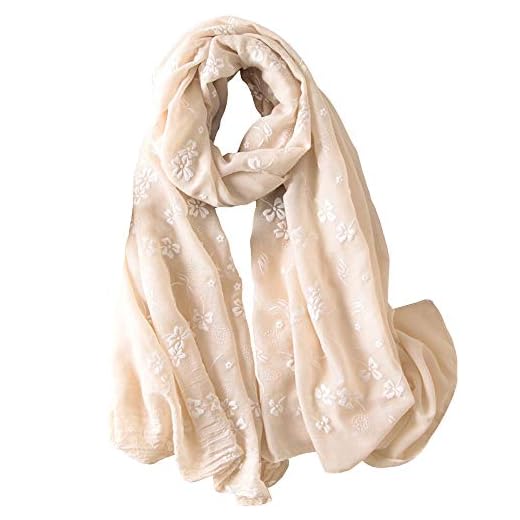 WZTP pañuelos de Emulación seda Mujer Mantón Bufanda Moda Señoras Playa Estolas Fular (Blanco crema)
