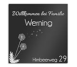 Ein graviertes Türschild quadratisch 12x12 cm - wahlweise selbstklebend oder mit Bohrlöchern | 3mm Stärke. Wir verwenden ausschließlich hochwertiges Material. Markenklebeband von 3M für glatte Flächen | lasergeschnittene Hochglanz Acrylschilder.