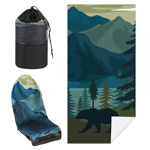 Image of 1 Pack Car Seat Towel Cover with Storage Bag, Grizzly Guide Style