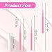 100 Pcs Micro Eyebrow Brush with Cap Portable Brow Lamination Brush Pink Micro Spoolies Eyebrow Lamination Brushes Professional Beauty Mini Mascara Wands for Eyelash Extensions Tool