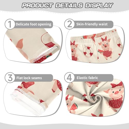 ALAZA Girls' Leggings Children's Yoga Pants Skinny Printed Dance Pig Watermelon Cute Comfortable 4T2