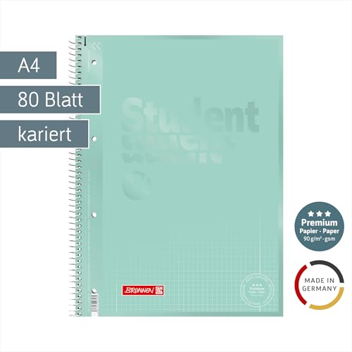 BRUNNEN Collegeblock Premium Student Colour Code | A4, Lineatur 28, 80 Blatt, mint