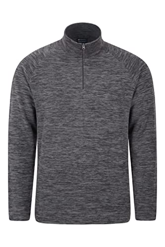 Mountain Warehouse Snowdon Mens Micro Fleece Top - Warm, Breathable, Quick Drying, Zip Collar Fleece Sweater, Soft & Smooth Pullover - For Autumn, Travelling, Walking Charcoal M