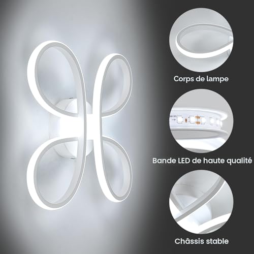 Comely Plafonnier LED Moderne, 30W 3400LM 30cm Lampe de Plafond, Luminaire Plafonnier LED pour Chambre salon, Salle à manger Cuisine, Lumière Blanche Froide 6500K, Blanc - 8