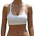 Blue 55 Women's Junior Padded Cut-Out Strappy Cotton Lace Crochet Racerback Bralette (White Wings)