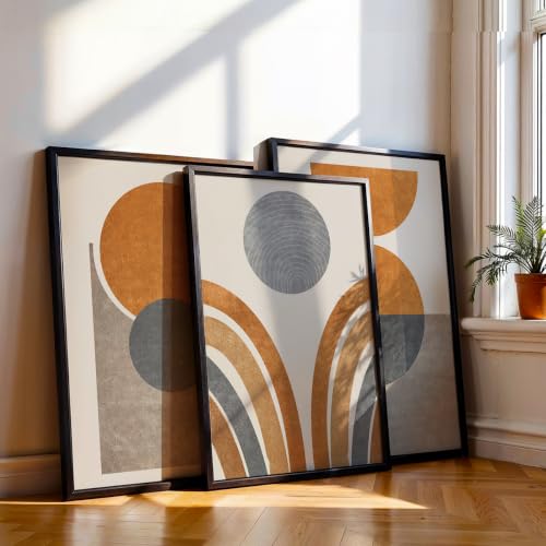 Image of NoWorries Retro Wall Art Decor Paintings | Set of 3 Minimalist Wall Art Frames for Home Decoration | Perfect for Living Room, Bedroom & Office (Art-8, 21x31inch)
