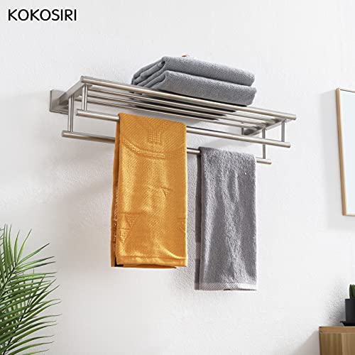 KOKOSIRI-20-Inch-Towel-Rail-Towel-Shelf-with-Double-Towel-Bars-Bathroom-Towel-Rack-Towel-Holder-Wall-Mounted-SUS-304-Stainless-Steel-Brushed-Nickel-B6005BR-L20