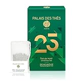 Palais des Thés - N°25 Premium Green Tea Holiday Blend with Citrus, Rose, Almond, and Spices - 20 Count Cotton Tea Bags Box