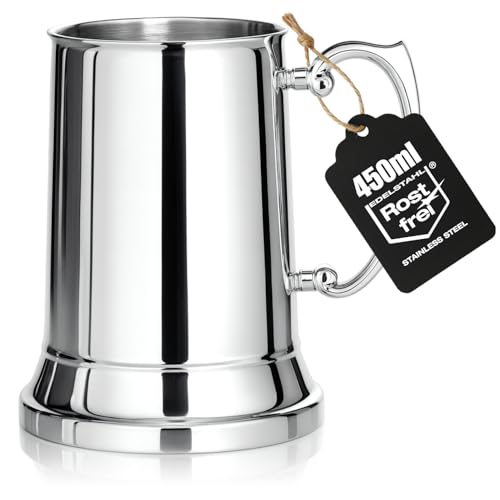 Wilhelm Sell® Vaso térmico de acero inoxidable 450 ml estilo jarra – taza aislante de doble pared – recipiente resistente para camping, festivales, exterior y hogar – sin BPA (450 ml - 1 pieza)