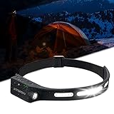 Stirnlampe LED Wiederaufladbar, Kopflampe Stirnlampe Rotlicht, Wasserdichte Stirnlampe Kinder, 5 Lichtmodi Stirnlampen Extrem Hell, Ultraleicht Sensor Headlamp für Joggen Laufen Angeln Camping