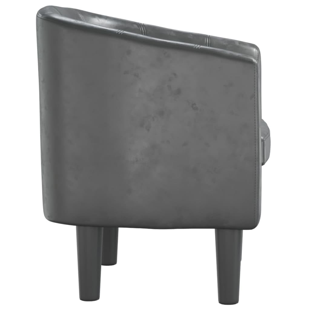 vidaXL Fauteuil Cabriolet, Chaise de Relaxation, Siège avec Dossier et Accoudoirs, Canapé de Bureau Salon Chambre à Coucher, Gris Similicuir