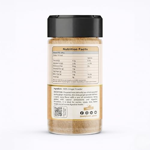 Image of Leely Ginger Powder 125g | Pure & Natural Dry Ginger Powder | No Preservatives, No Added Color | Aromatic Spice for Cooking, Baking, Tea & Ayurvedic Use