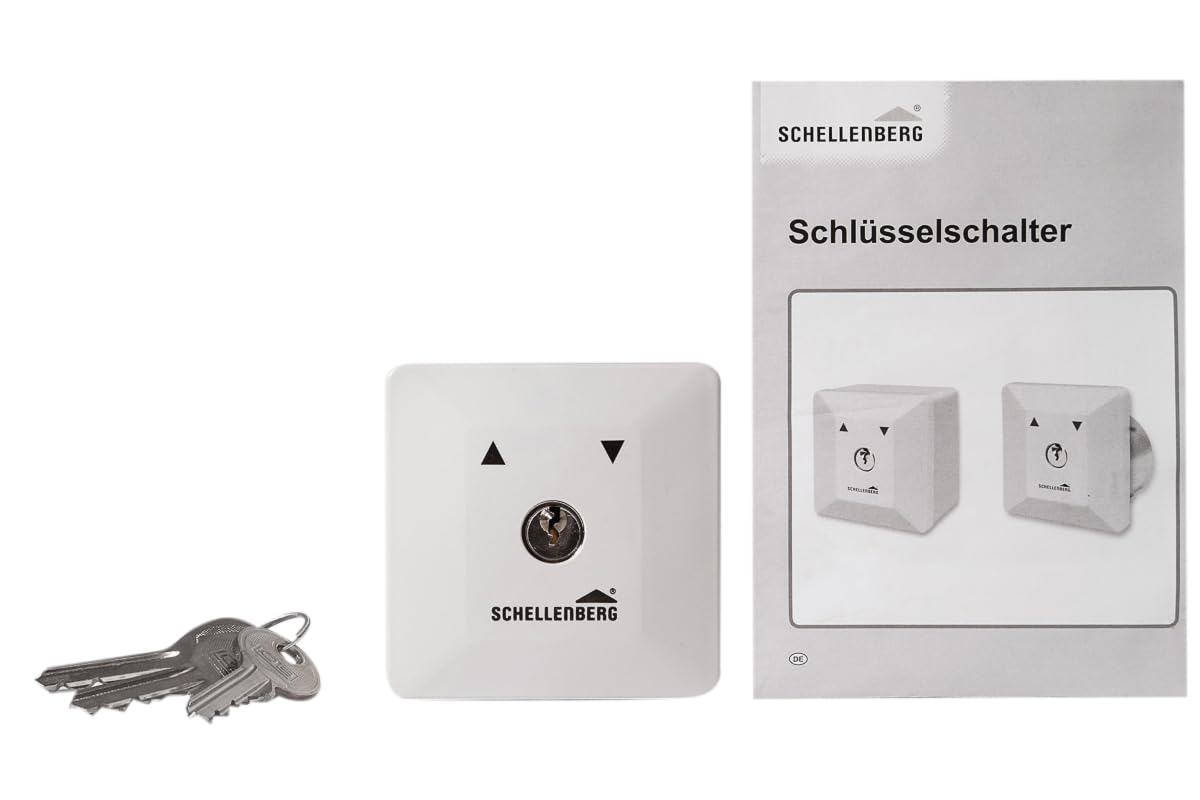 Schellenberg 25101 selettore a chiave cancello elettrico esterno montato in superficie, cilindro intercambiabile con 3 chiavi, per il funzionamento manuale di un cancello automatico