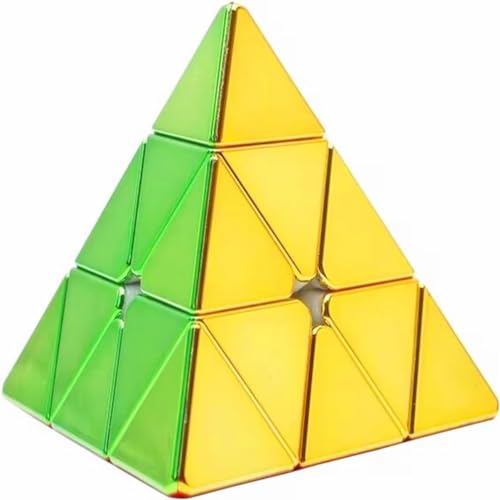 Image of HAWKISTER Adult Sheng(Shou) Legend 3X3 Pyraminx Cube Metallic Mirror Reflective Stickerless Magnetic Pyramid Speed Cube Steel Ball Version Puzzle