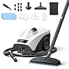 GROBELL Steam Cleaner: 40s Fast Heating-0.66Gal (2.5L) Large Tank-21 PCS Kit-No Cooling-Refill Anytime-Detachable Hose Multi Portable Steamer Mop for Home Car Bed Furniture Tile Grout Floor Cleaning