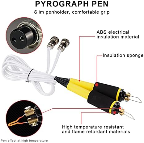60W Wood Burning Machine Kit, Pointer / Digital Display Adjustable Temperature Pyrography Machine with Soldering Pen and Tips Wood Craft Tool for Soldering Carving Embossing