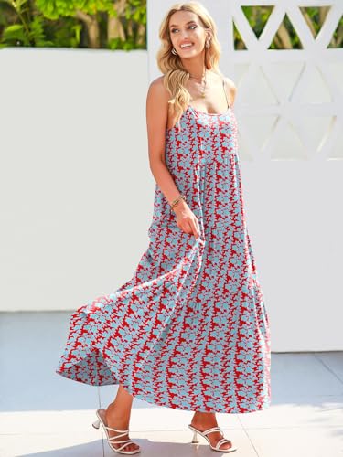 Image of ANRABESS Women Summer Casual Loose Sleeveless Sundress Spaghetti Strap Flowy Boho Linen Beach Vacation Maxi Long Dress