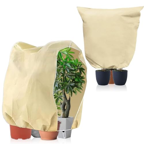 Udbrud 2 Pezzi Cappuccio Protezione Piante Inverno, 120x180cm Protezione Invernale per Piante in Vaso con Coulisse e Cerniera Protezione Piante dal Freddo per albero di palme, olivo