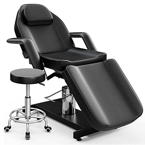 OKAKOPA 550 LBS Weight Capacity Hydraulic Tattoo Bed W/Stool, Super