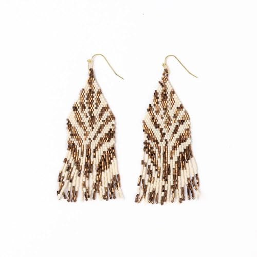 INK+ALLOY Delilah Poppies Beaded Fringe Earrings for Women – Handcrafted