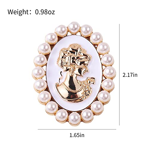 Image of lureme Vintage Elegant Victorian Lady Beauty Cameo with Crystal Brooch Pin (br000017)