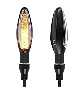evermotor Universal 12V 2 Stück E32 Motorrad LED Laufeffekt Blinker Aluminiumschale mit schöner O...
