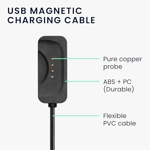 kwmobile Kabel USB do ładowania kompatybilny z kablem OnePlus Watch 2, kabel do ładowania smartwatcha w kolorze czarnym