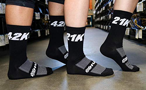 Meia HUPI 42K Preta Cano Médio 1 Par para Corrida, Cor: PRETO, Tamanho: Único 36-42